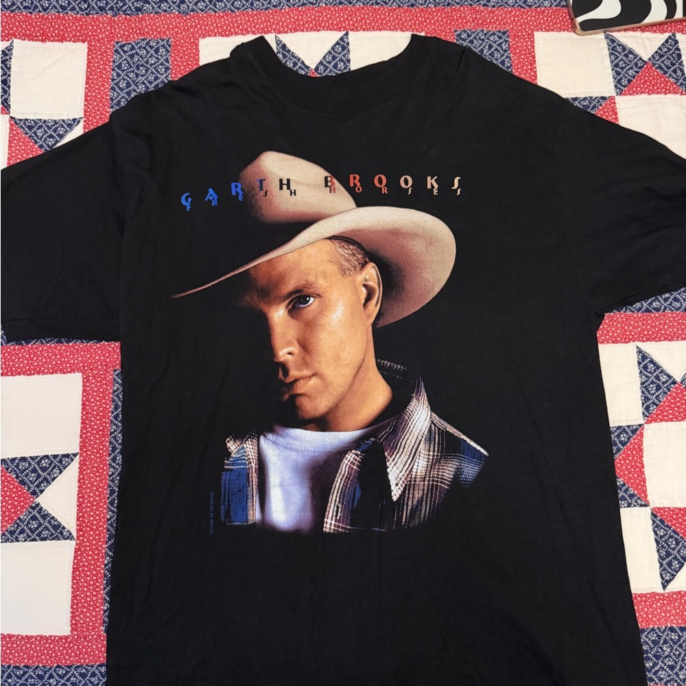 Vintage NEW 90s Garth Brooks TShirt Fresh Horses Concert Tour XL